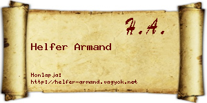 Helfer Armand névjegykártya